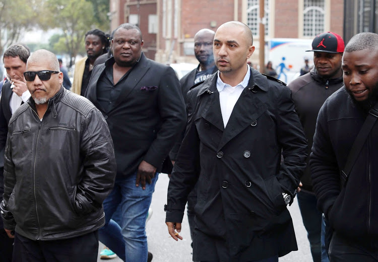 Nafiz Modack with his bodyguards outside court during a previous hearing.