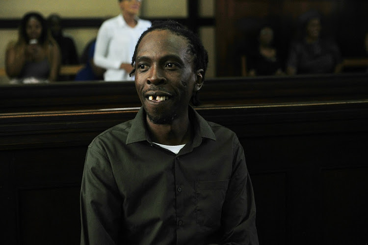 Hip-hop artist Thulani Ngcobo, known as Pitch Black Afro, during his appearance in the Johannesburg Magistrates Court.